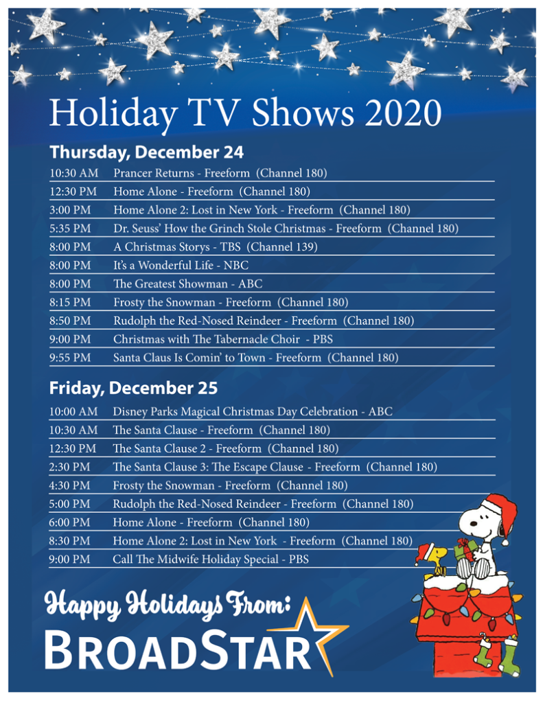 Holiday-TV-Schedule-2020-Broadstar-TV-Provider-Florida