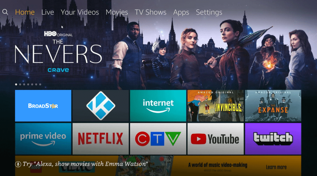 BroadStar Amazon Fire TV Main Menu 2021